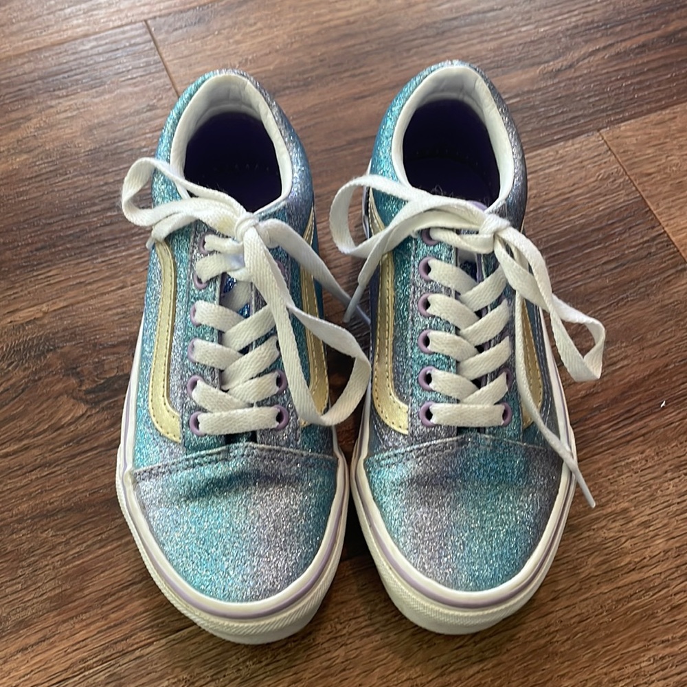 Vans Old Skool Glitter Skate Shoe - Little Girls 13.5